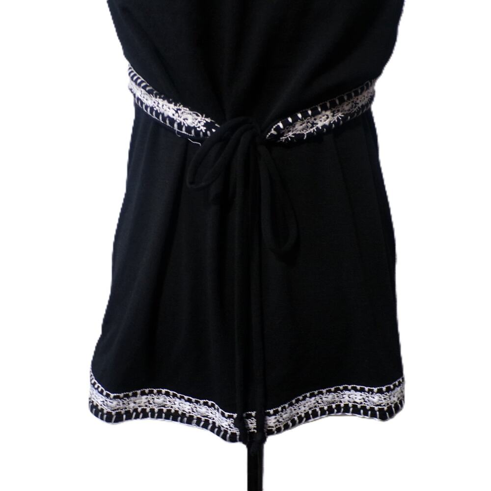 Y2k Wet Seal Babydoll top L Black White embroidery Coquette Whimsigoth fairygoth - Picture 10 of 13